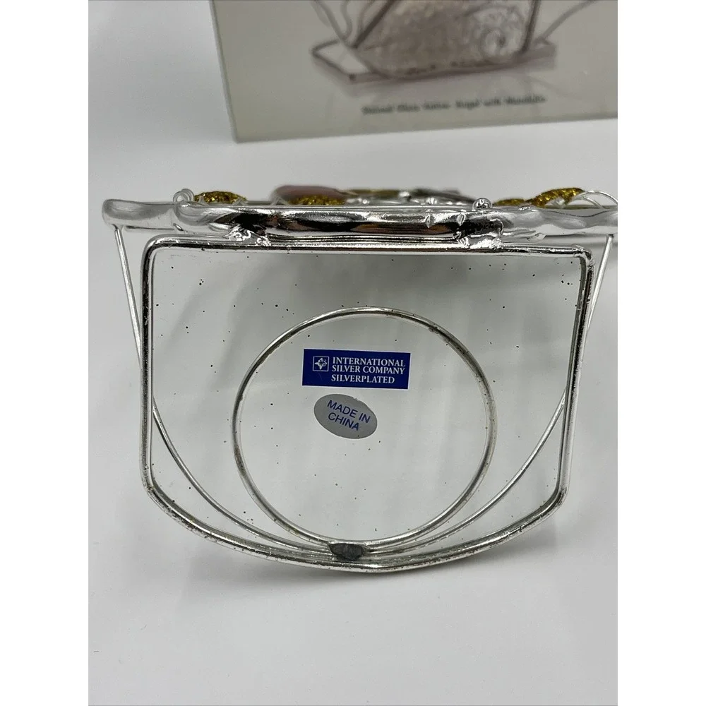 International Silver‎ Company Stained Glass Votive Angel With Mandolin EEC